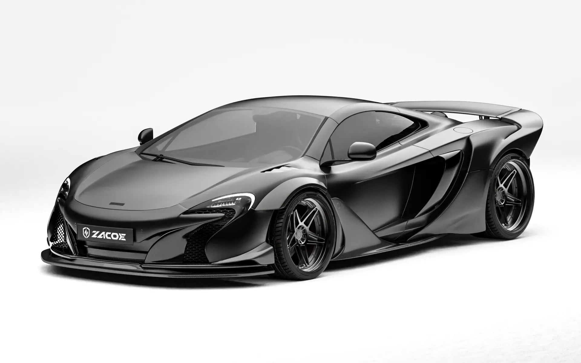 ZACOE McLaren 650S widebody carbon aero kit after front three quarter view