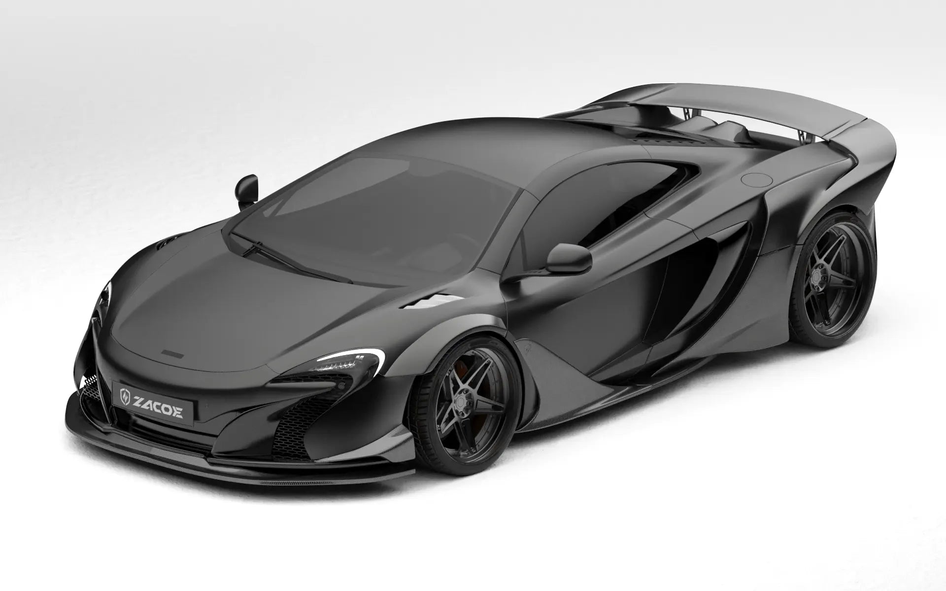 ZACOE McLaren 650S widebody carbon aero kit front three quarter view