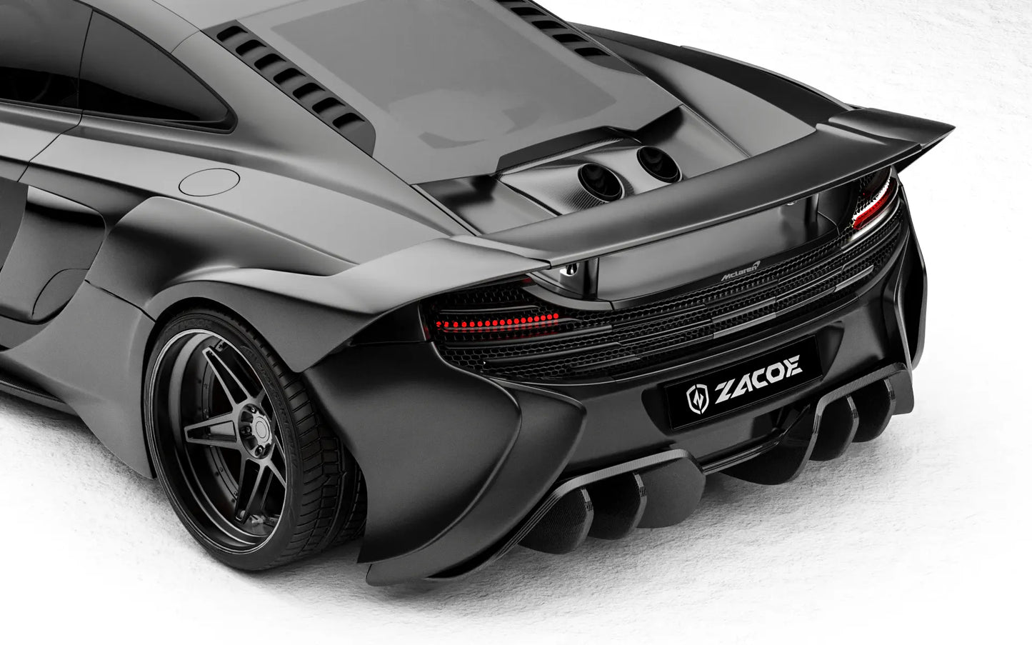 ZACOE McLaren 650S carbon fiber rear diffuser detail
