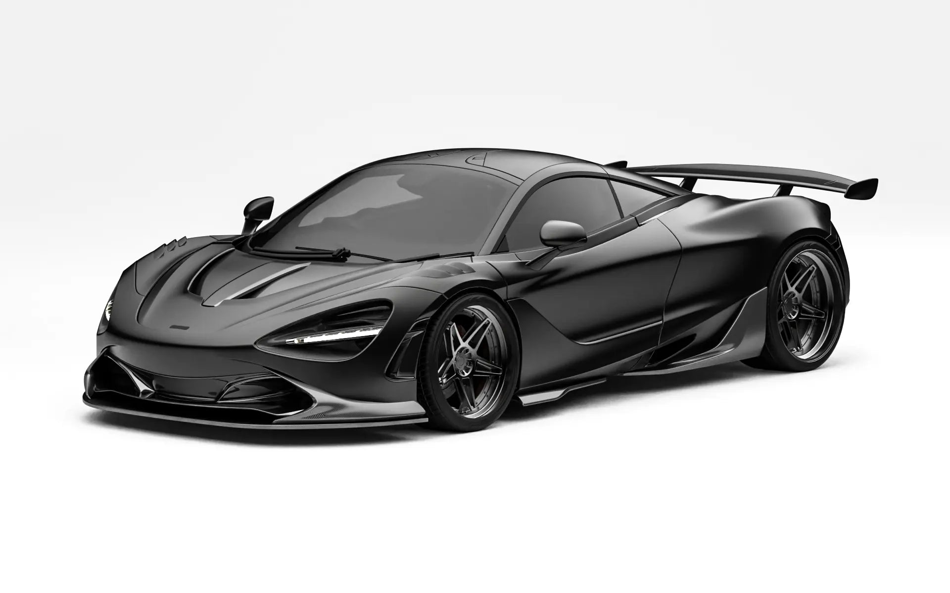 ZACOE McLaren 720S carbon fiber body kit after front three quarter view