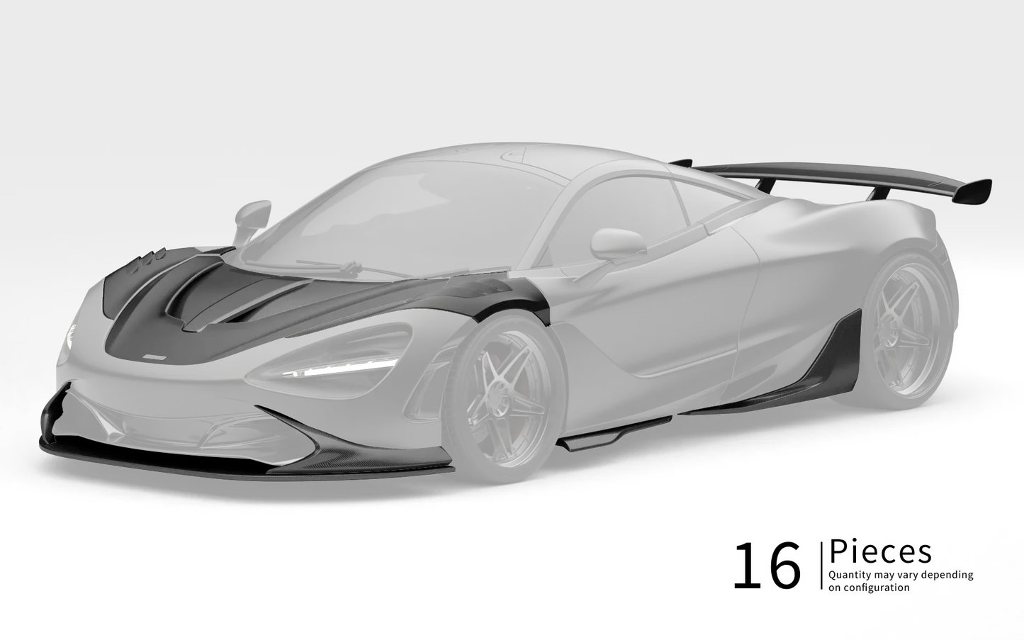 ZACOE McLaren 720S carbon fiber body kit front three quarter view