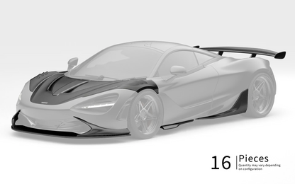 ZACOE McLaren 720S carbon fiber body kit front three quarter view
