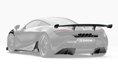ZACOE McLaren 720S carbon fiber body kit rear three quarter view