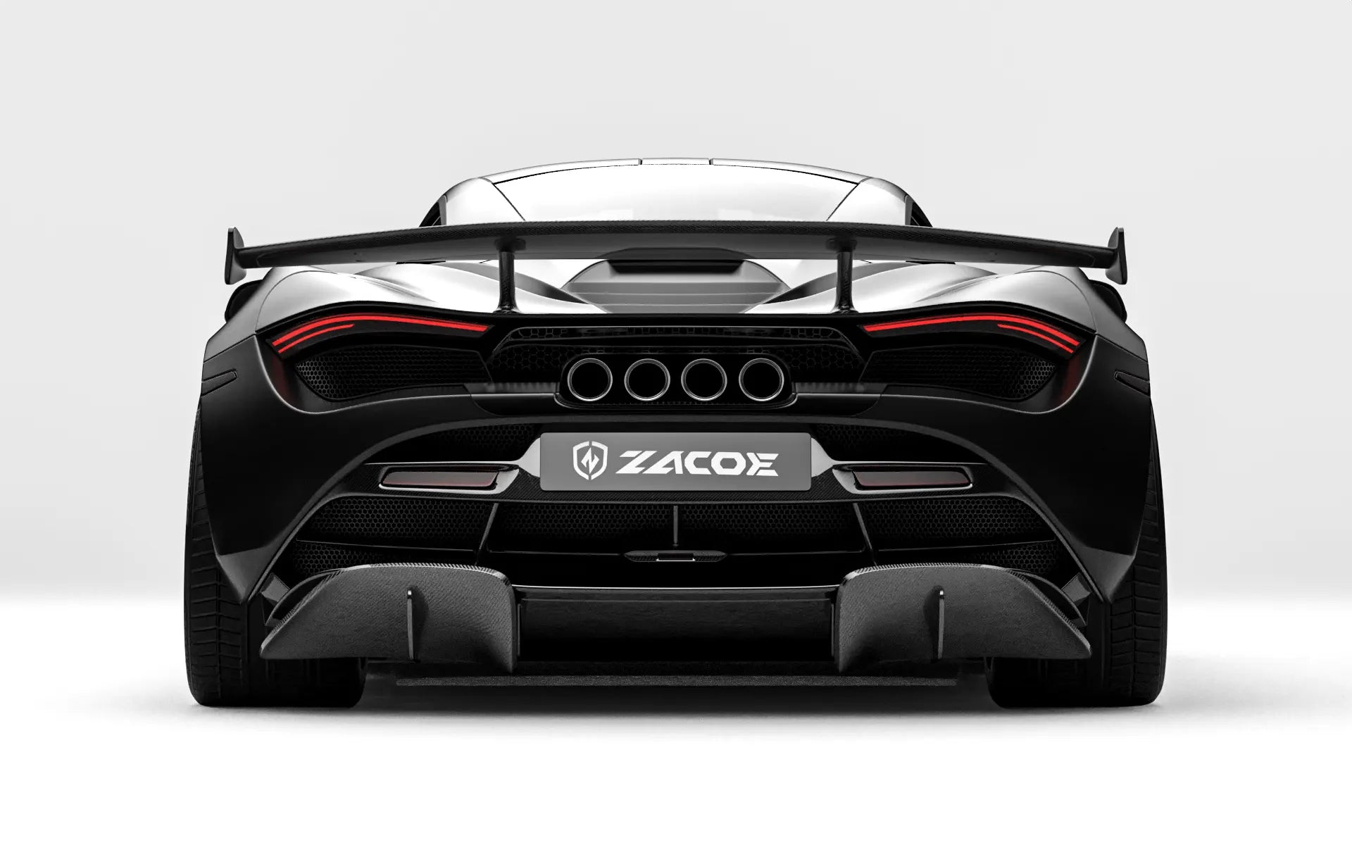 ZACOE McLaren 720S carbon fiber body kit rear view