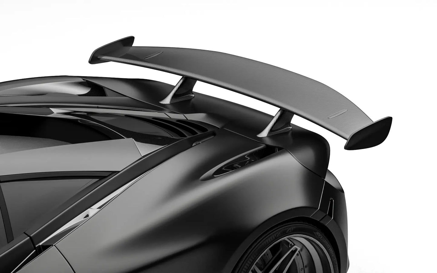 ZACOE McLaren 720S carbon fiber body kit rear three quarter view