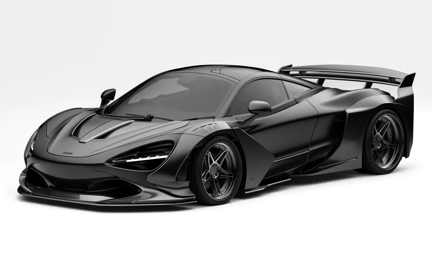 ZACOE McLaren 720S widebody carbon aero kit front three quarter view