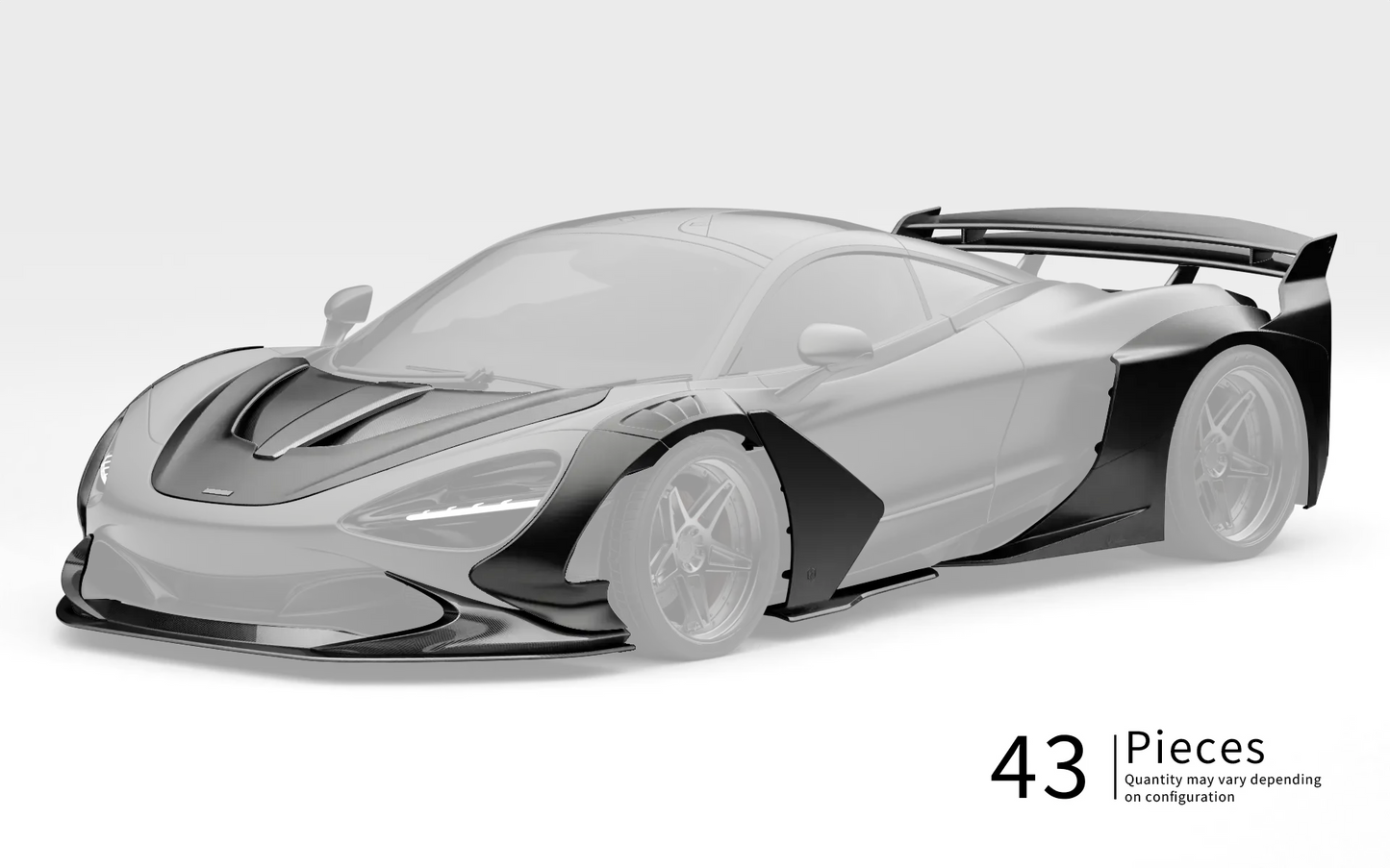ZACOE McLaren 720S widebody carbon aero kit front three quarter view