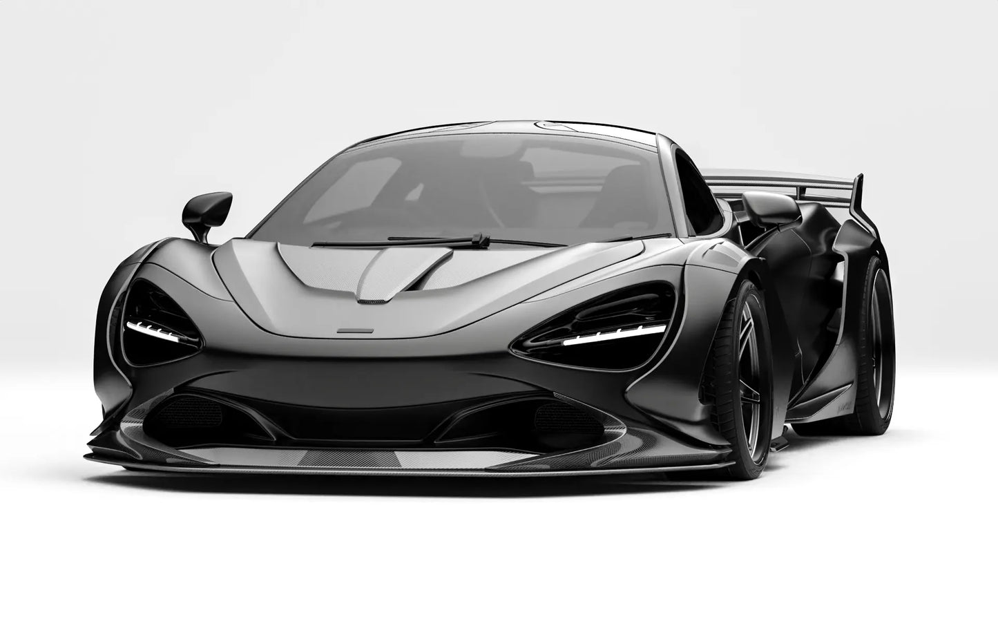 ZACOE McLaren 720S widebody carbon aero kit front three quarter view