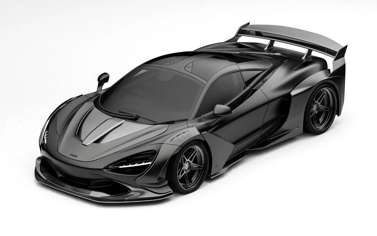 ZACOE McLaren 720S widebody carbon aero kit front three quarter view