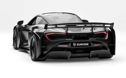 ZACOE McLaren 720S widebody carbon aero kit rear three quarter view