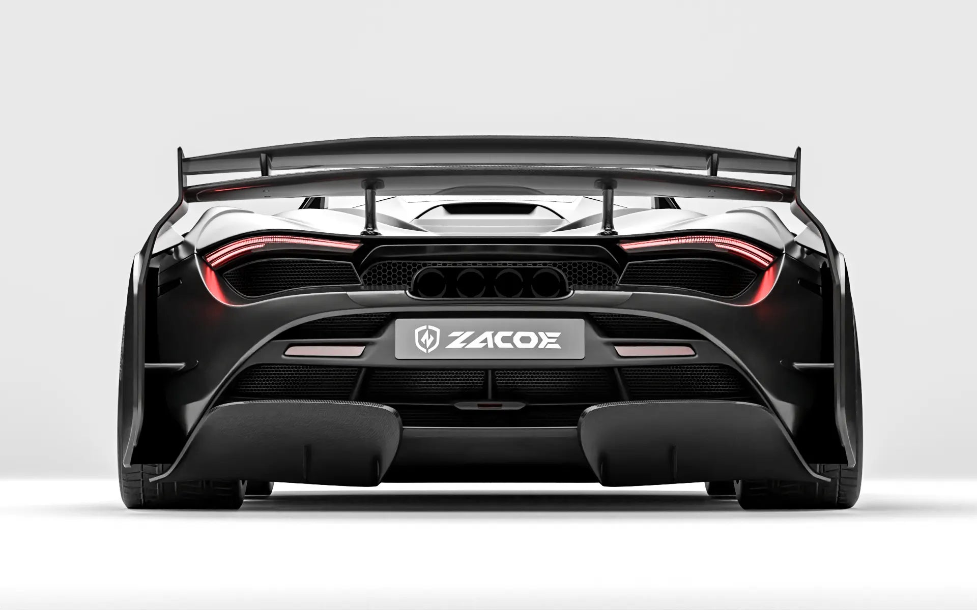 ZACOE McLaren 720S widebody carbon aero kit rear view