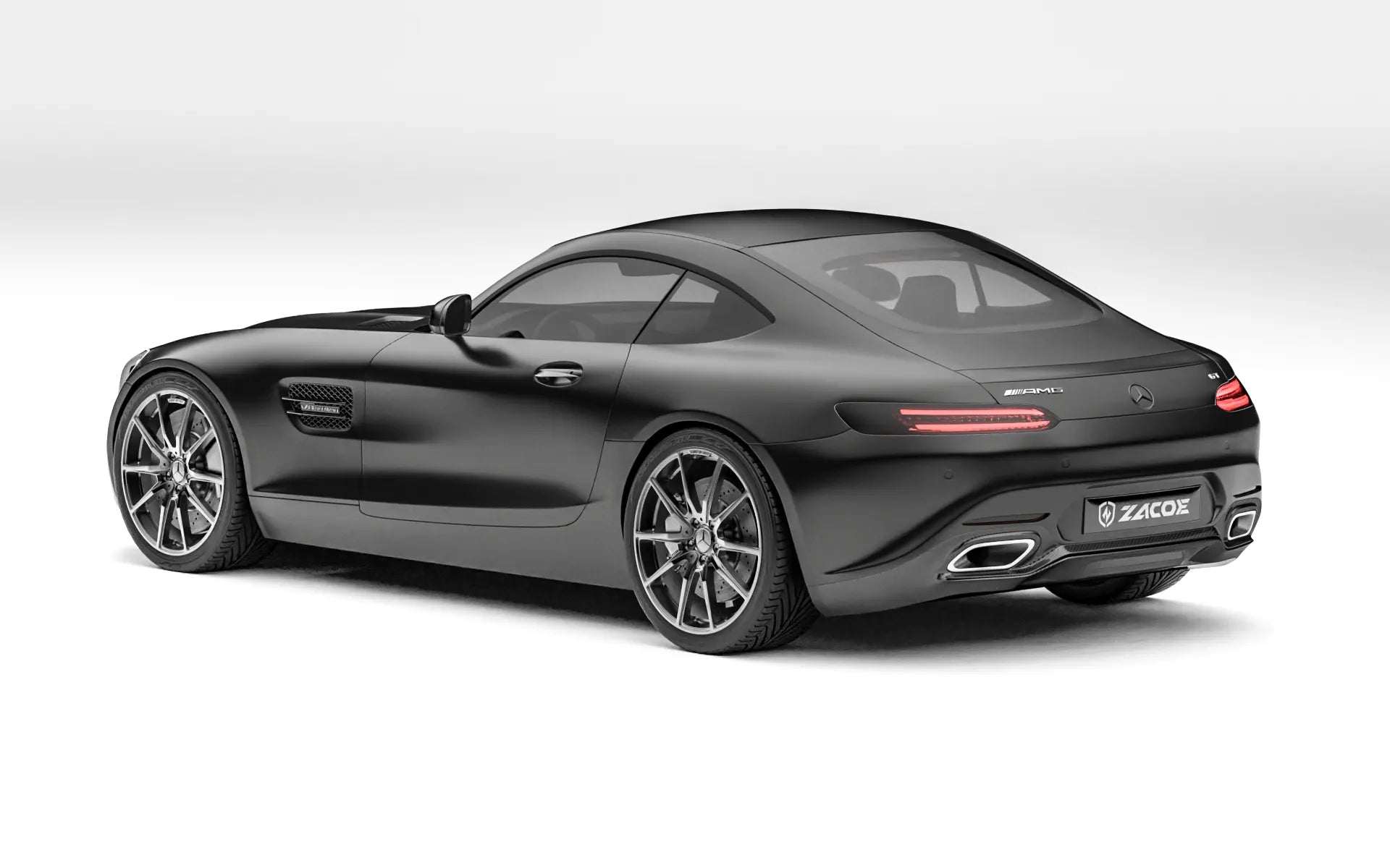 Mercedes-AMG GT before carbon fiber body kit rear three quarter view