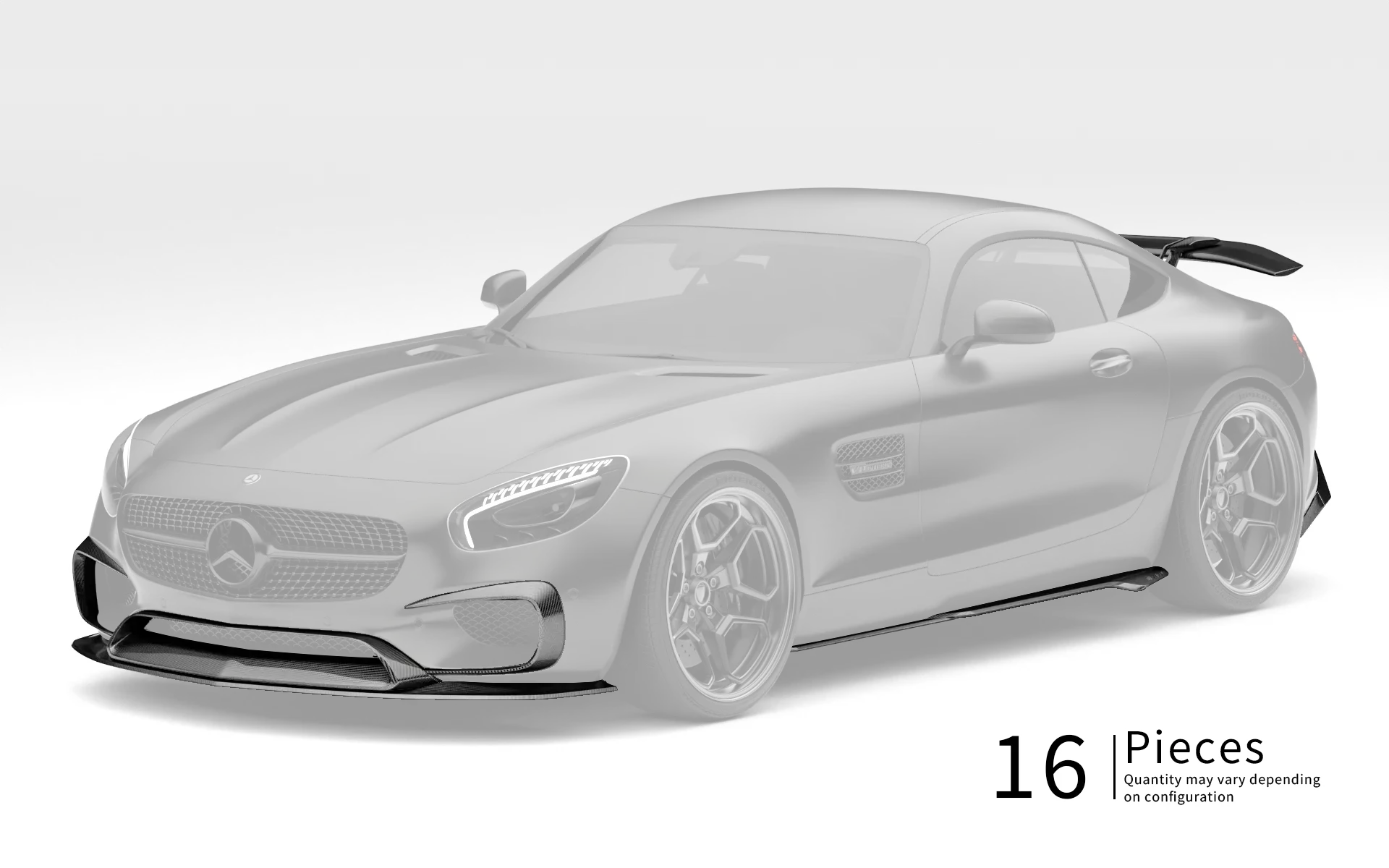 ZACOE Mercedes-AMG GT carbon fiber body kit front three quarter view