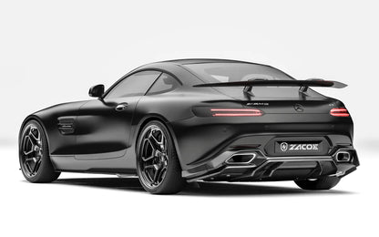 ZACOE Mercedes-AMG GT carbon fiber body kit rear three quarter view