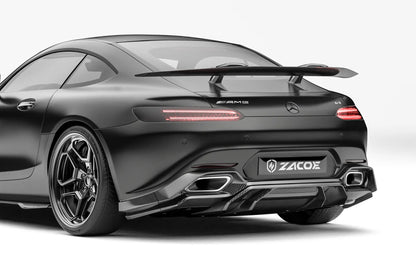 ZACOE Mercedes-AMG GT carbon fiber body kit rear three quarter view