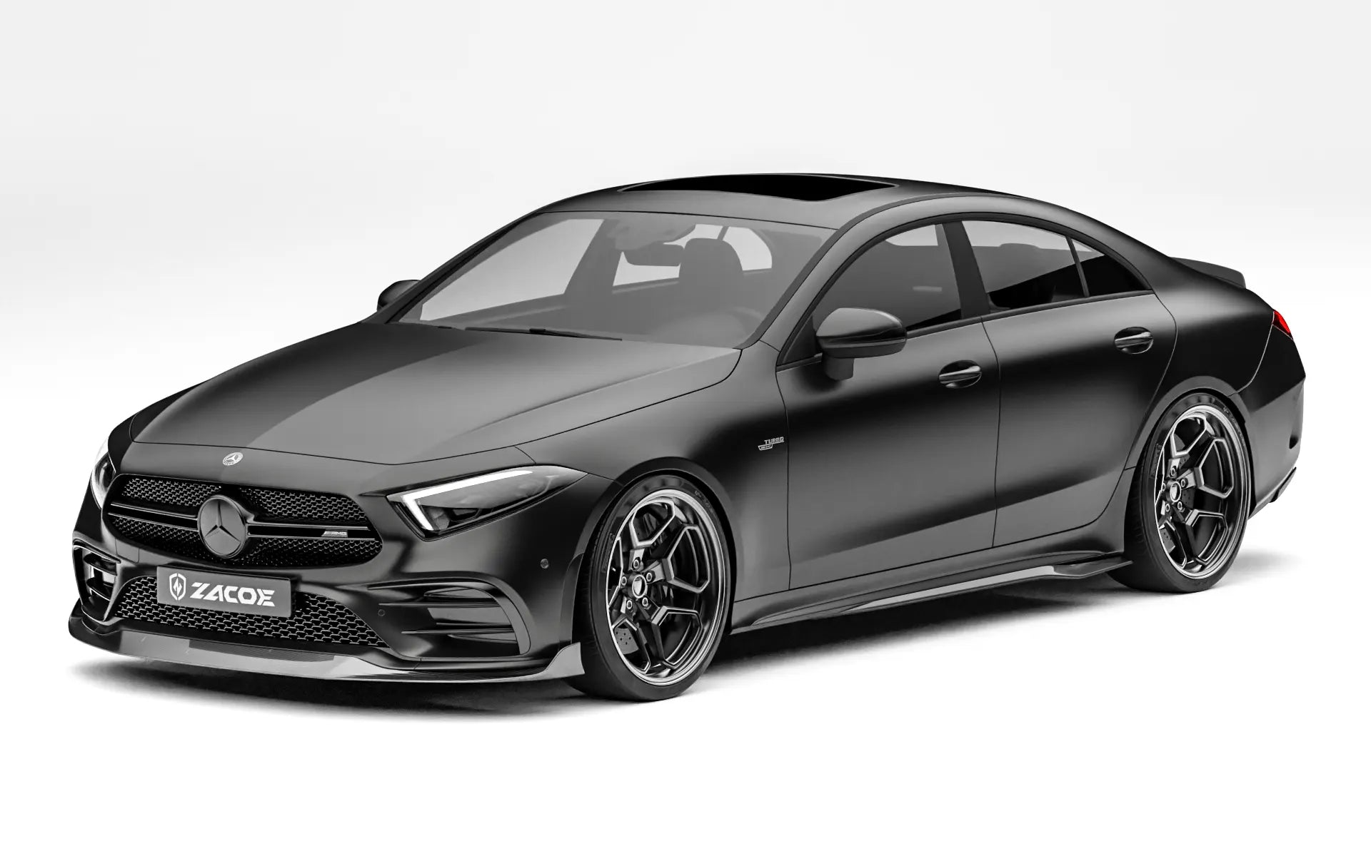 ZACOE Mercedes-AMG CLS 53 carbon fiber body kit front three quarter view