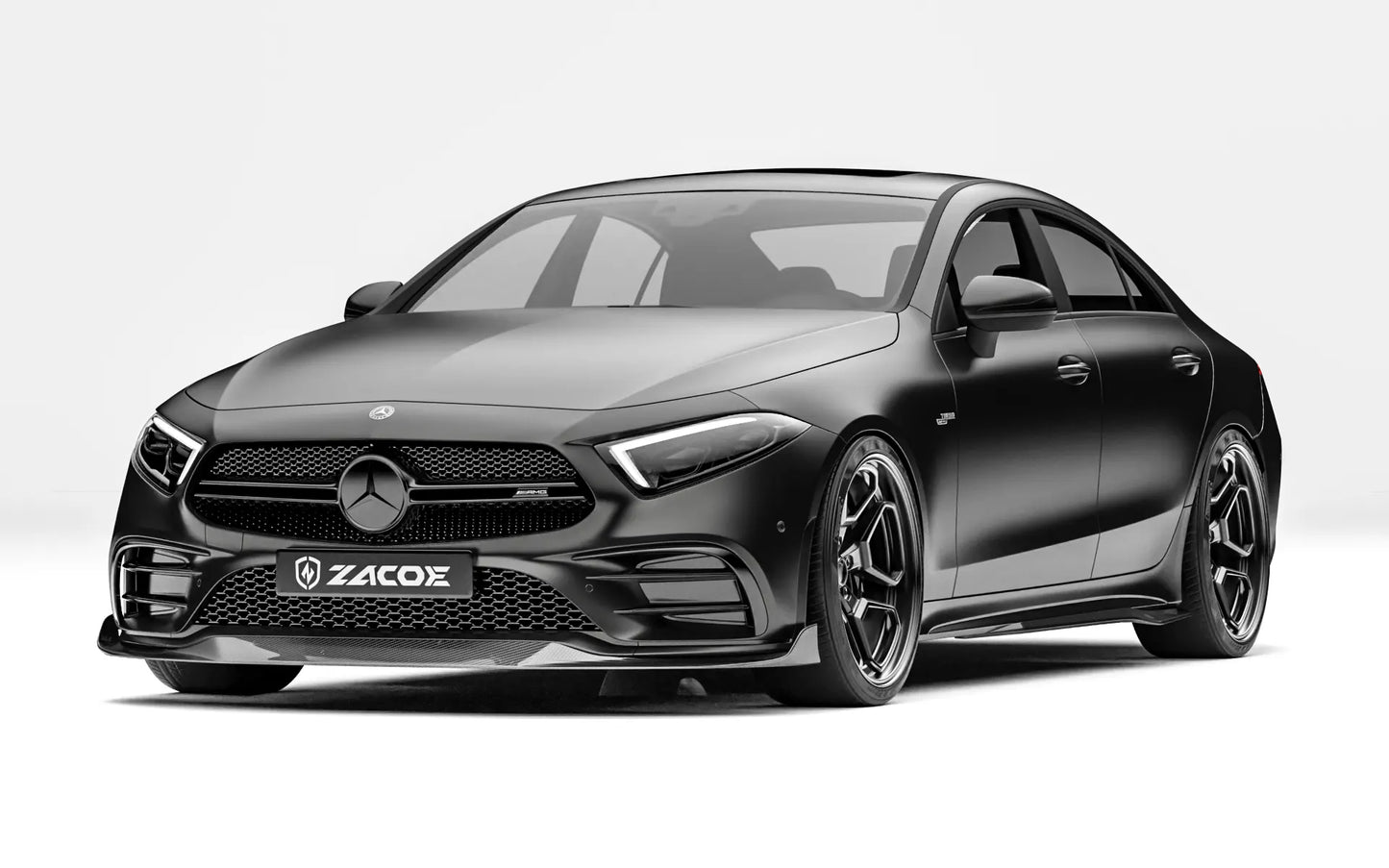 ZACOE Mercedes-AMG CLS 53 carbon fiber body kit front three quarter view