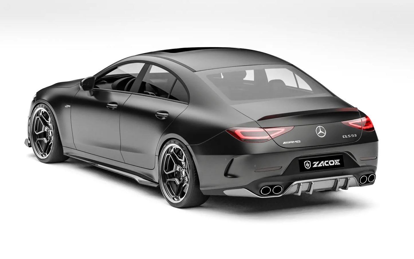 ZACOE Mercedes-AMG CLS 53 carbon fiber body kit rear three quarter view