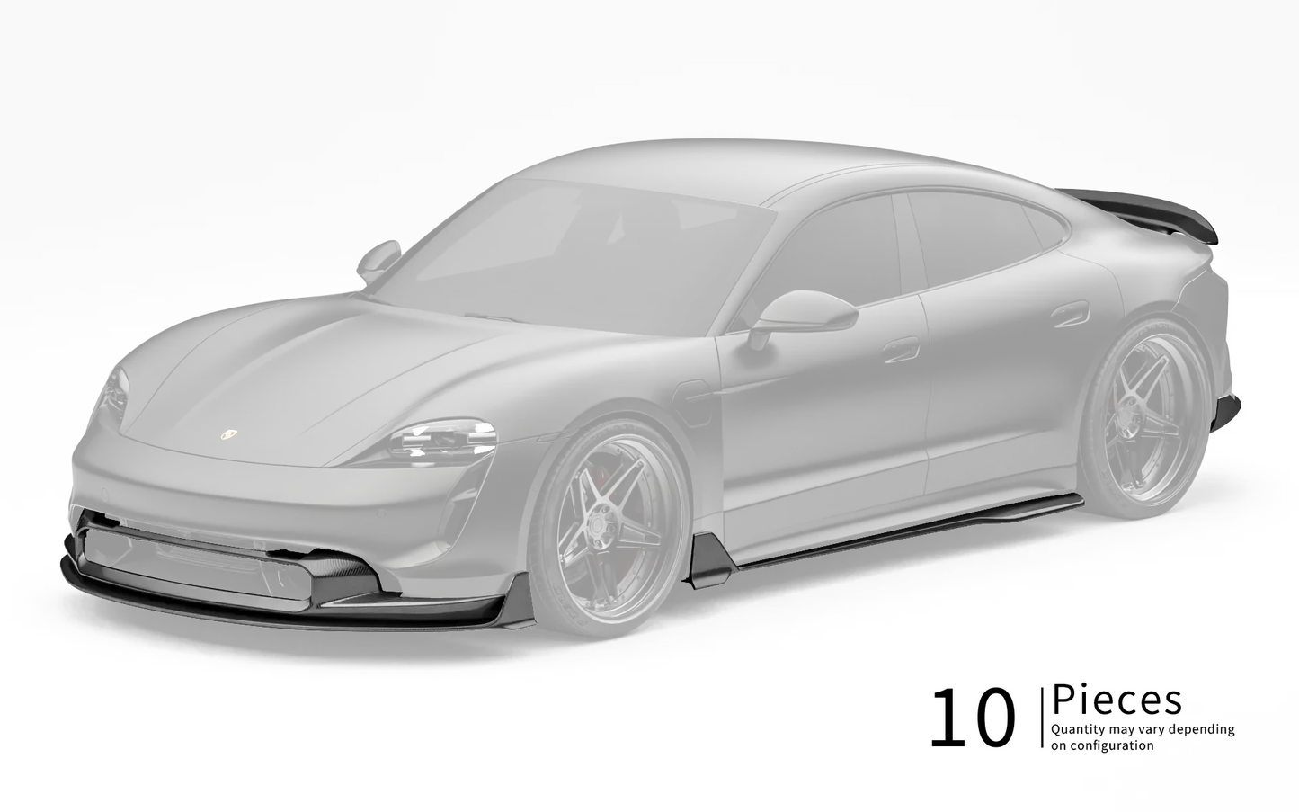 ZACOE Porsche Taycan carbon fiber body kit front three quarter view