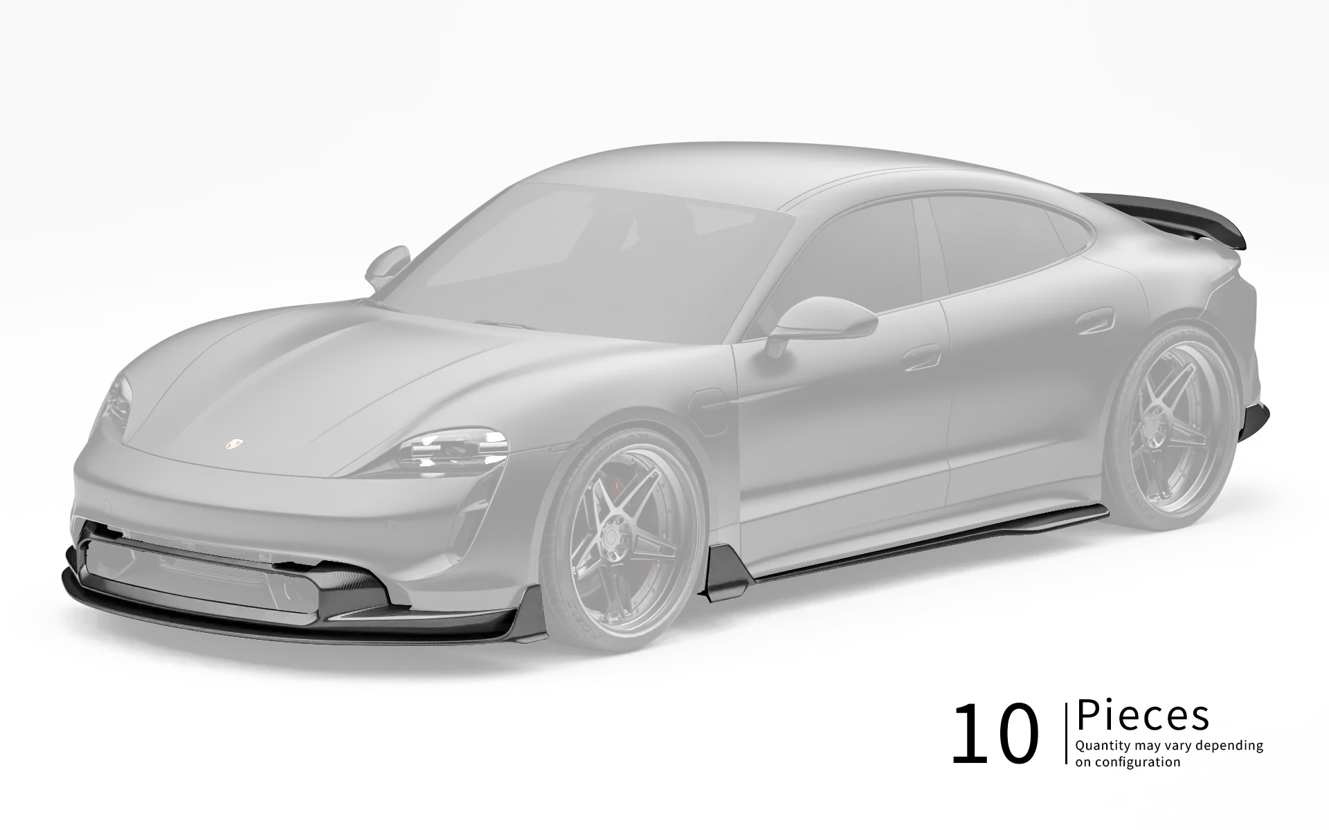 ZACOE Porsche Taycan carbon fiber body kit front three quarter view