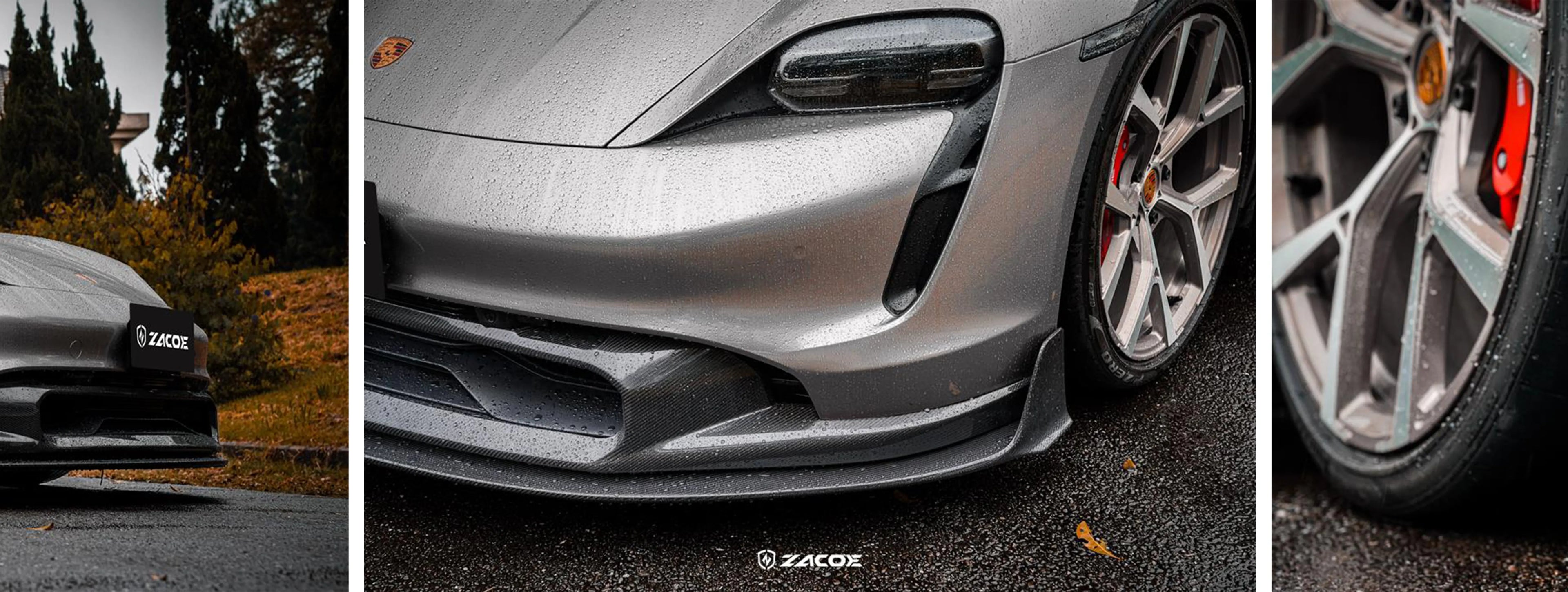 ZACOE Porsche Taycan carbon fiber body kit real car scene 2