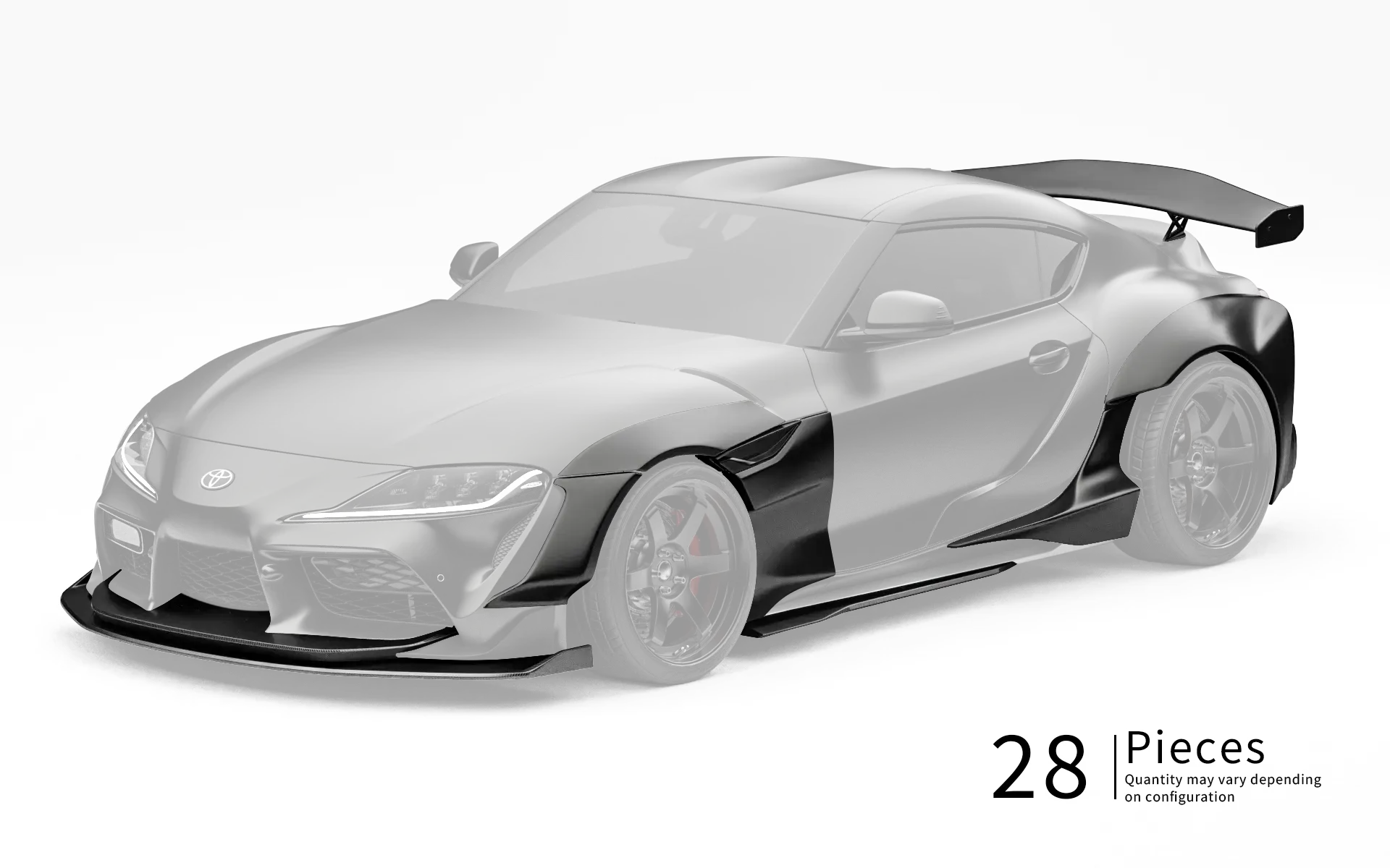 ZACOE Toyota GR Supra widebody carbon aero kit front three quarter view