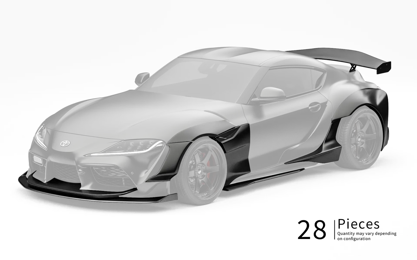 ZACOE Toyota GR Supra widebody carbon aero kit front three quarter view
