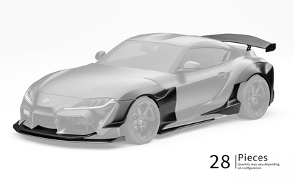 ZACOE Toyota GR Supra widebody carbon aero kit front three quarter view
