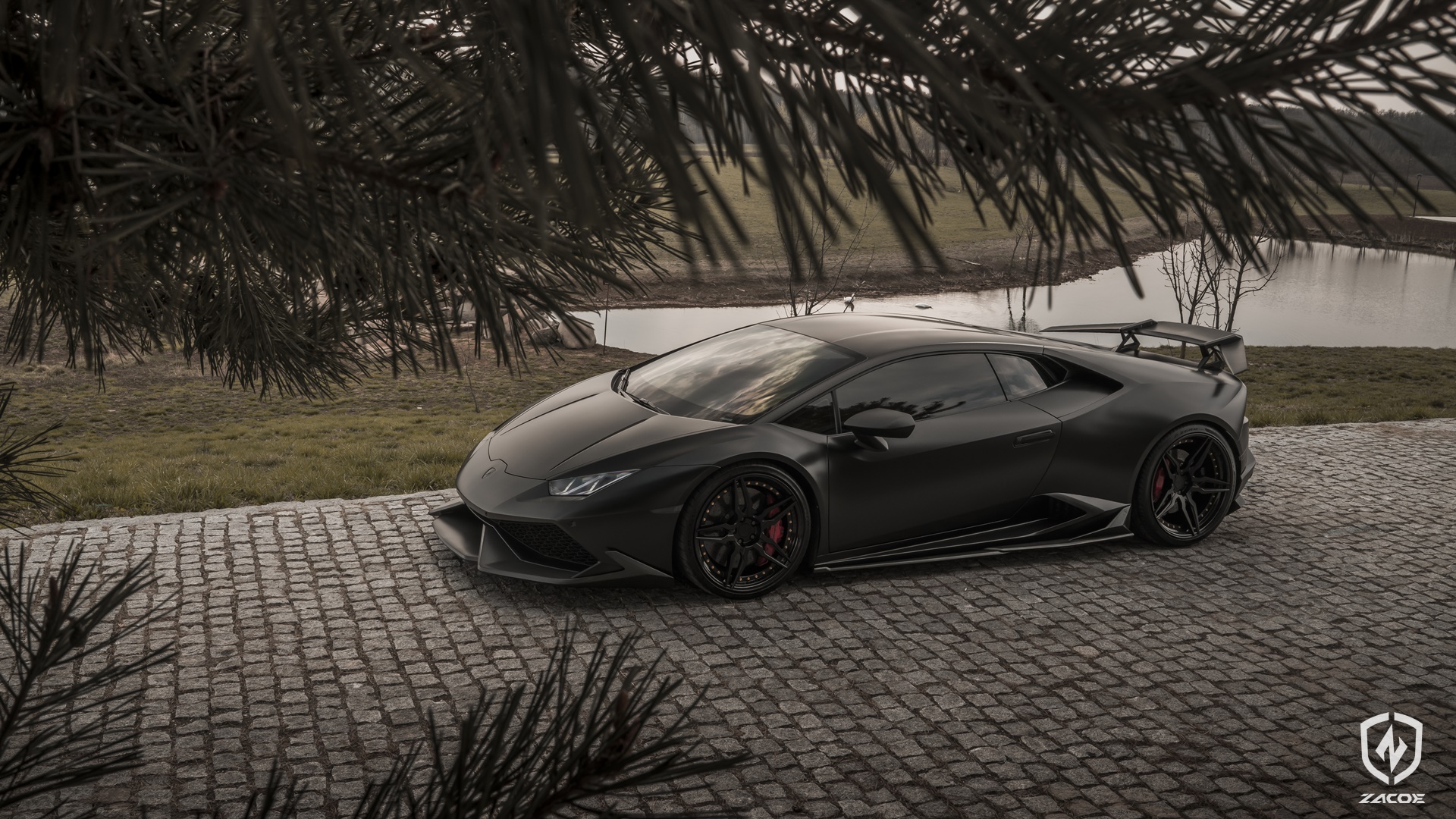 ZACOE carbon fiber wing and rear diffuser for Lamborghini Huracan LP610-4.